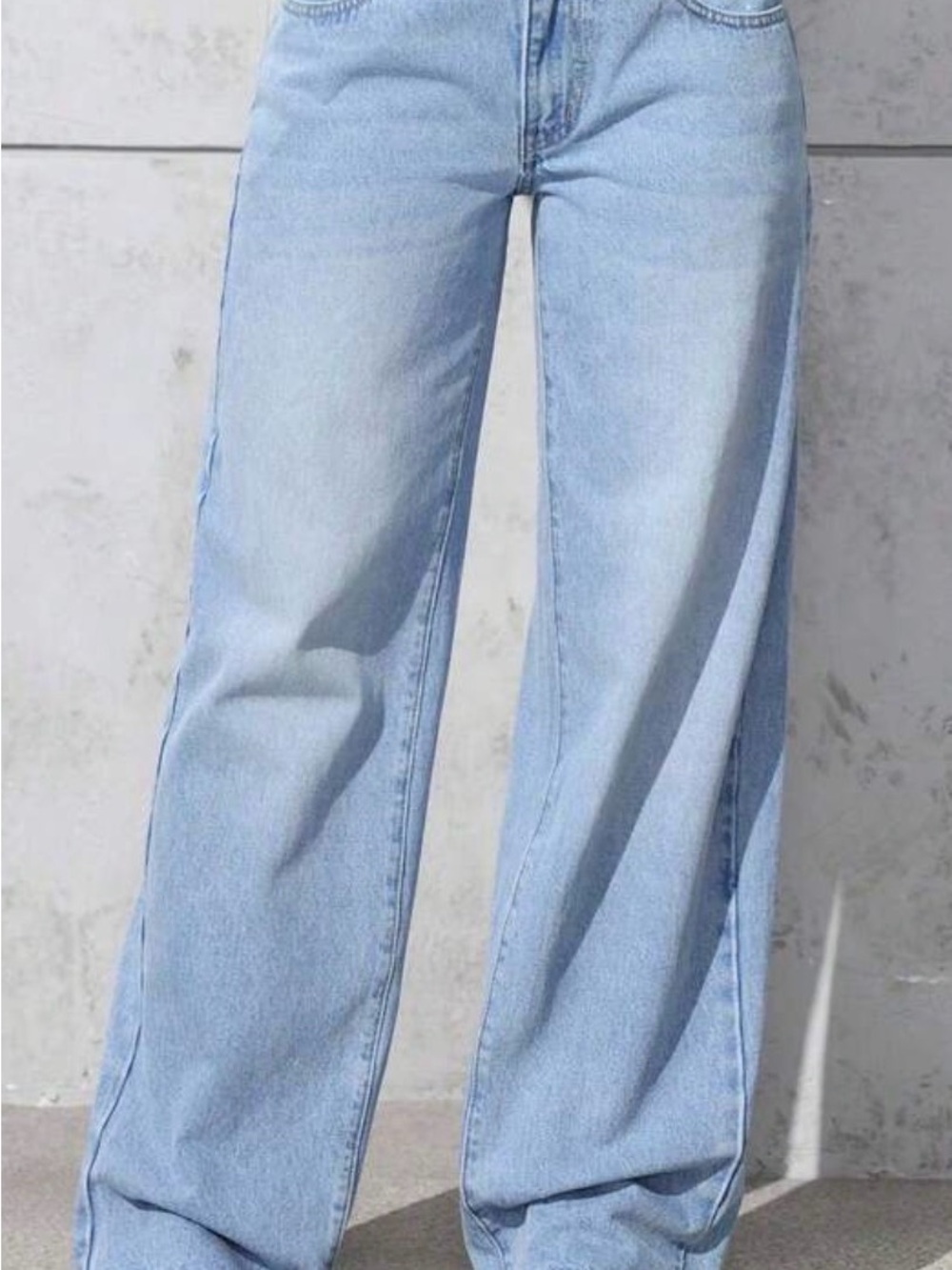 SHEIN Light Blue High-Rise Wide-Leg Jeans